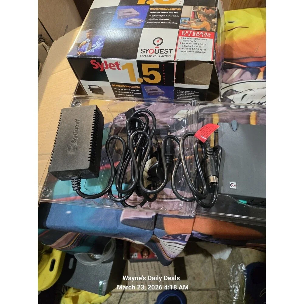 SyQuest SyJet 1.5GB External SCSI Drive w/ Box, Power, Manuals – Vintage Mac PC